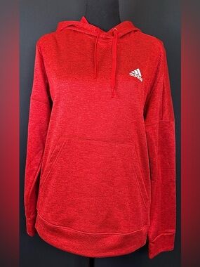 #153- adidas Women’s Red Crewneck Hoodie Sweater